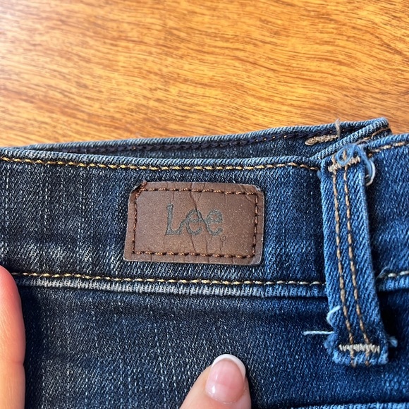 Lee Dark Blue Petite Straight Leg Jeans - Picture 5 of 8